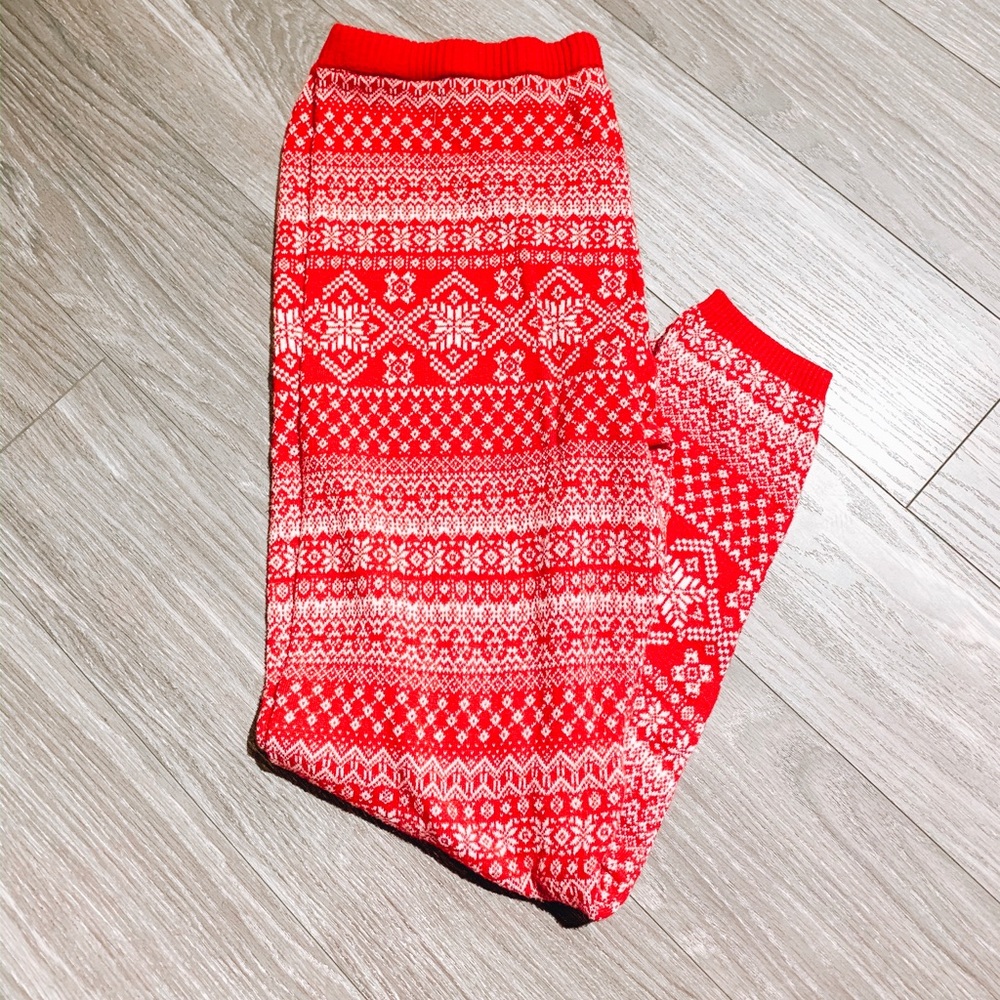 Red & White Christmas Leggings XXL
